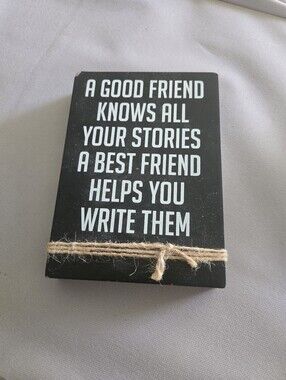 Inspirational Friendship Block Sign - Black - Home Accents